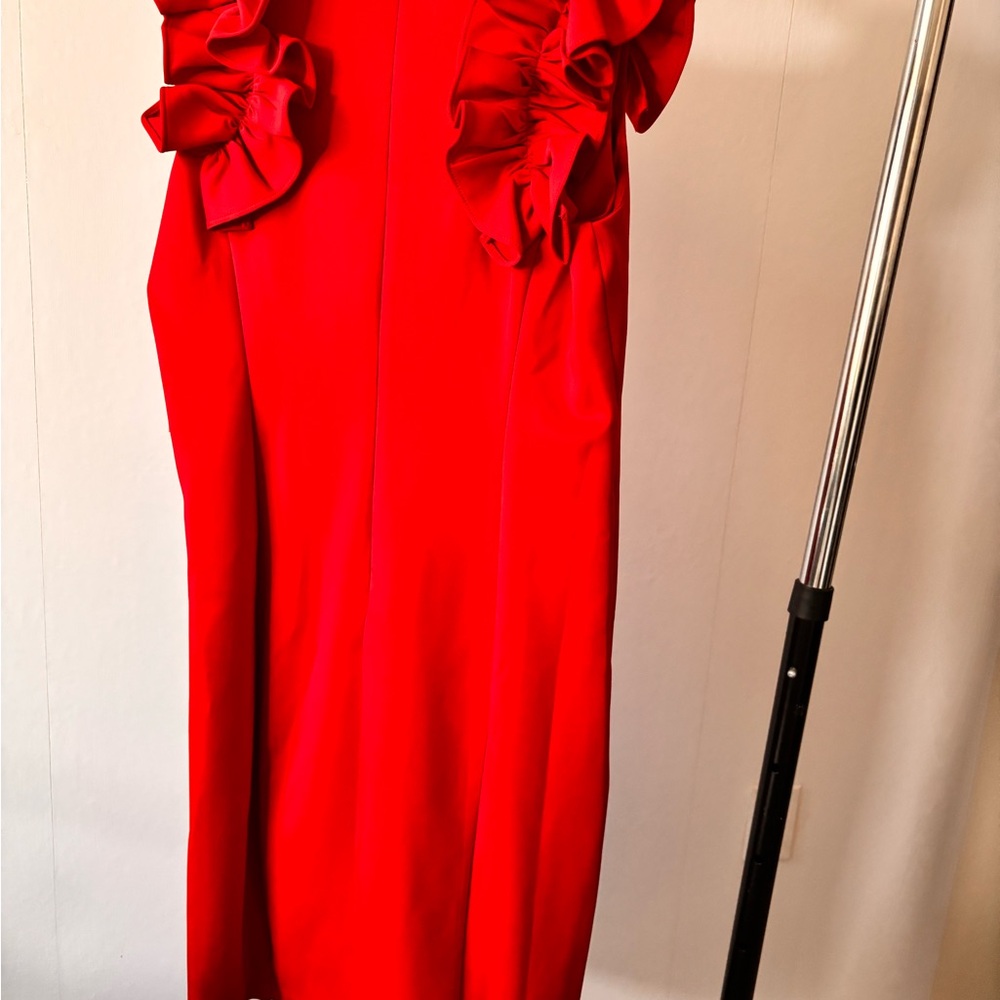 Donna Ricco Scarlet Ruffle Dress - Picture 3 of 5